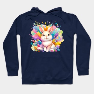 Colorful Artistic Bunny with Paint Splashes T-Shirt Hoodie